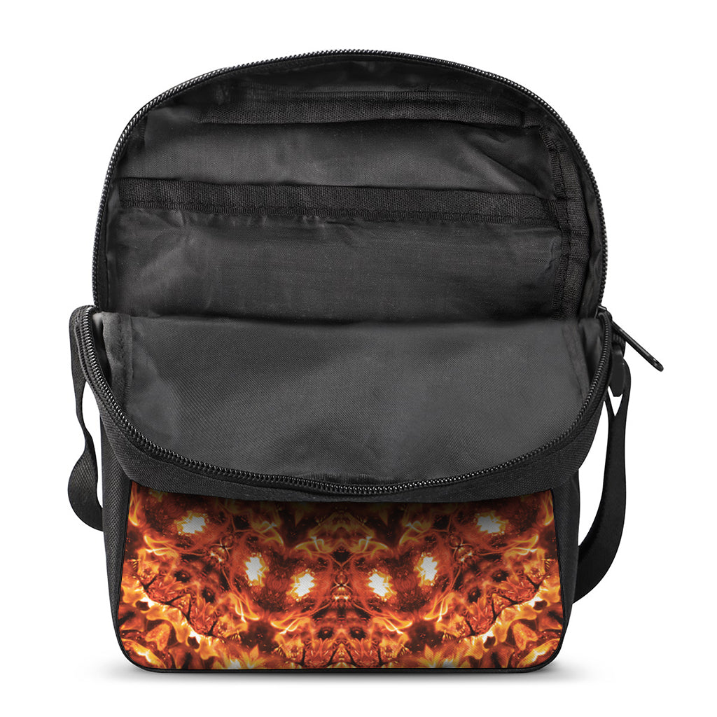 Orange Kaleidoscope Print Rectangular Crossbody Bag