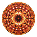 Orange Kaleidoscope Print Round Blanket