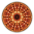 Orange Kaleidoscope Print Round Floor Mat