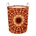 Orange Kaleidoscope Print Round Laundry Basket