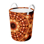 Orange Kaleidoscope Print Round Laundry Basket