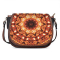 Orange Kaleidoscope Print Saddle Bag