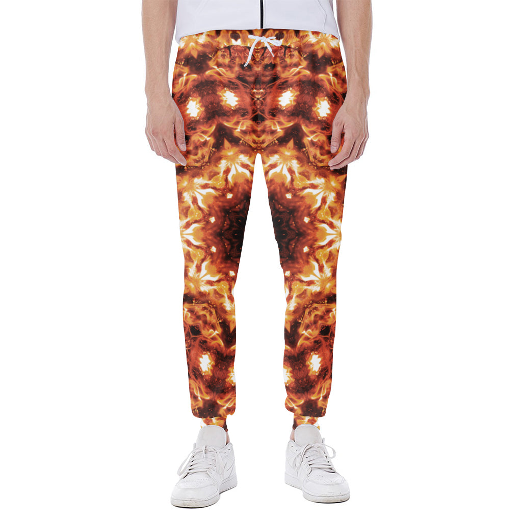 Orange Kaleidoscope Print Scuba Joggers