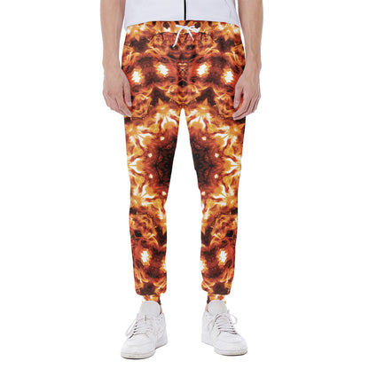 Orange Kaleidoscope Print Scuba Joggers