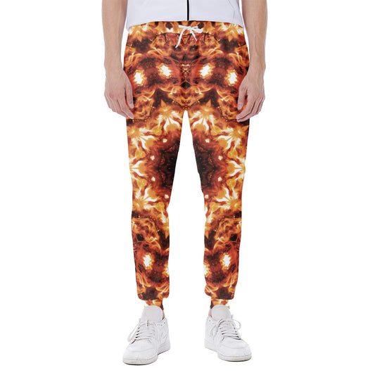Orange Kaleidoscope Print Scuba Joggers