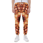Orange Kaleidoscope Print Scuba Joggers