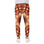 Orange Kaleidoscope Print Scuba Joggers