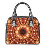 Orange Kaleidoscope Print Shoulder Handbag