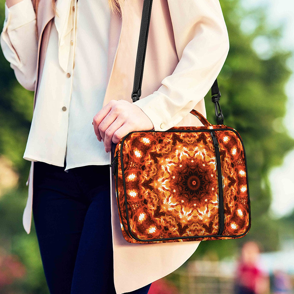 Orange Kaleidoscope Print Shoulder Strap Bible Bag