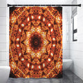 Orange Kaleidoscope Print Shower Curtain