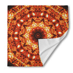 Orange Kaleidoscope Print Silk Bandana