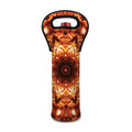 Orange Kaleidoscope Print Single Neoprene Wine Tote