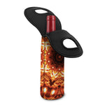 Orange Kaleidoscope Print Single Neoprene Wine Tote