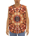 Orange Kaleidoscope Print Sleeveless Baseball Jersey