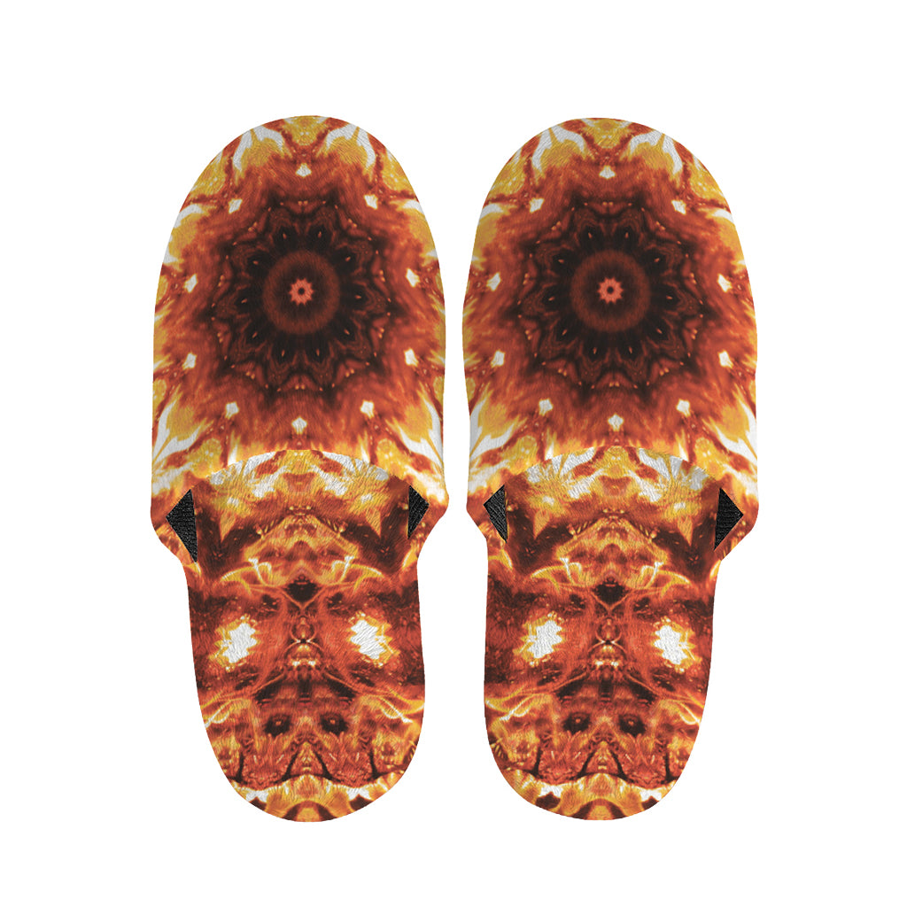Orange Kaleidoscope Print Slippers