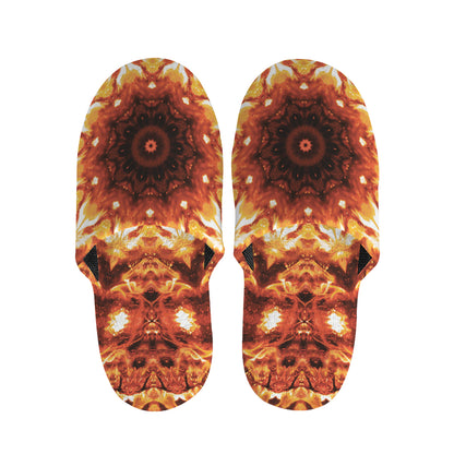 Orange Kaleidoscope Print Slippers