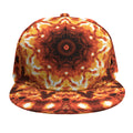 Orange Kaleidoscope Print Snapback Cap