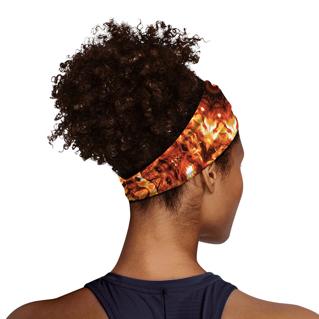 Orange Kaleidoscope Print Sports Headband