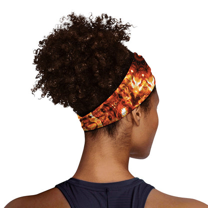 Orange Kaleidoscope Print Sports Headband