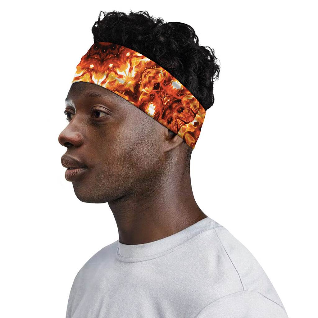 Orange Kaleidoscope Print Sports Headband