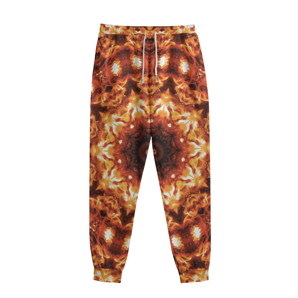 Orange Kaleidoscope Print Sweatpants
