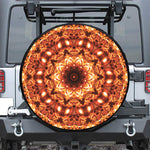 Orange Kaleidoscope Print Tire Cover