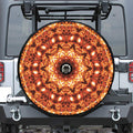 Orange Kaleidoscope Print Tire Cover With Camera Hole