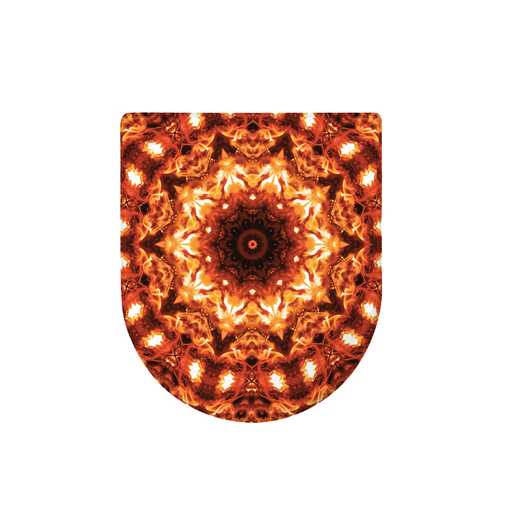 Orange Kaleidoscope Print Toilet Lid Cover