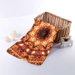 Orange Kaleidoscope Print Towel