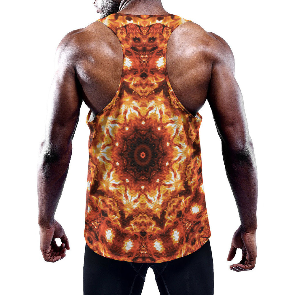 Orange Kaleidoscope Print Training Tank Top