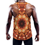 Orange Kaleidoscope Print Training Tank Top