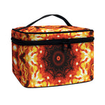 Orange Kaleidoscope Print Travel Makeup Bag