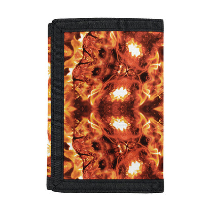 Orange Kaleidoscope Print Trifold Wallet