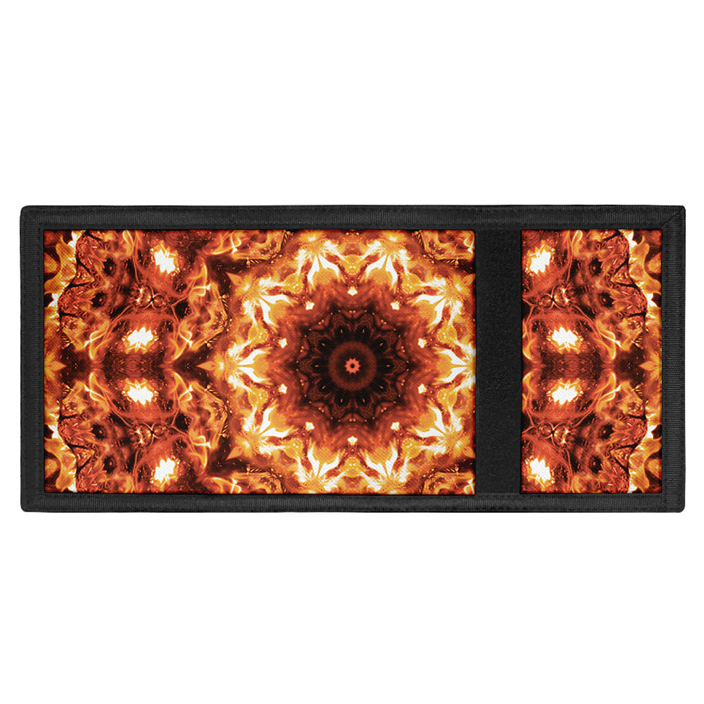 Orange Kaleidoscope Print Trifold Wallet