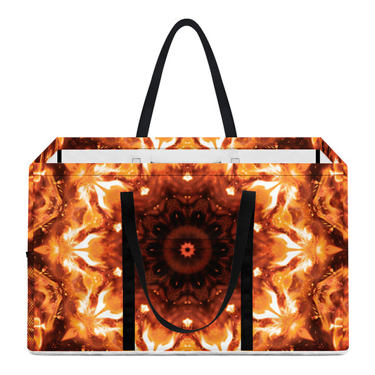 Orange Kaleidoscope Print Utility Tote Bag