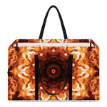 Orange Kaleidoscope Print Utility Tote Bag