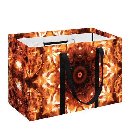 Orange Kaleidoscope Print Utility Tote Bag