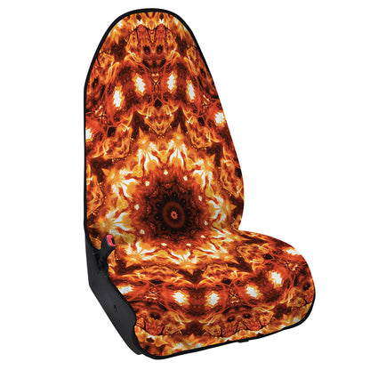 Orange Kaleidoscope Print Waterproof Car Seat Cover