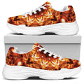 Orange Kaleidoscope Print White Chunky Shoes