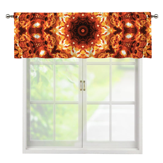 Orange Kaleidoscope Print Window Valance
