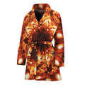 Orange Kaleidoscope Print Women's Bathrobe