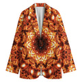 Orange Kaleidoscope Print Women's Cotton Blazer