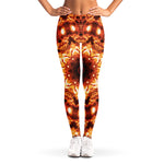 Orange Kaleidoscope Print Women's Leggings