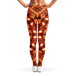 Orange Kaleidoscope Print Women's Leggings