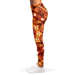 Orange Kaleidoscope Print Women's Leggings