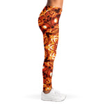Orange Kaleidoscope Print Women's Leggings