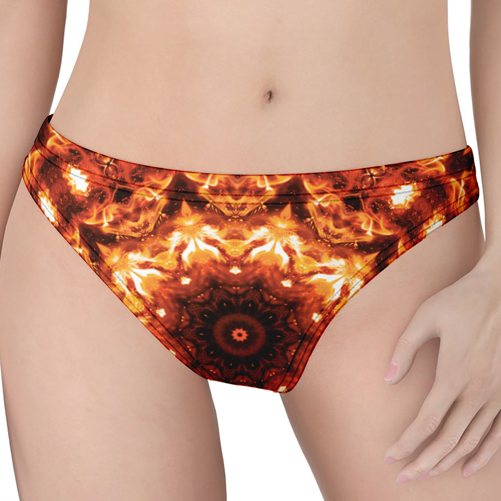 Orange Kaleidoscope Print Women's Thong