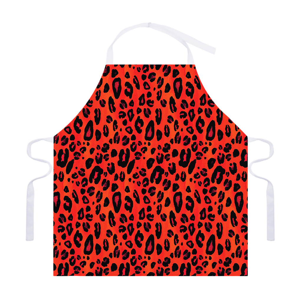 Orange Leopard Print Adjustable Apron