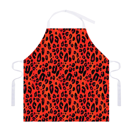 Orange Leopard Print Adjustable Apron