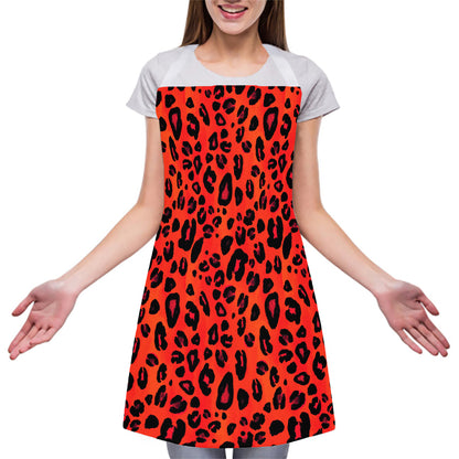Orange Leopard Print Adjustable Apron